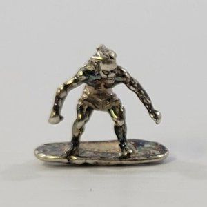 *B) Vintage Miniature Sterling Silver 925 Surfer Charm Jewelry